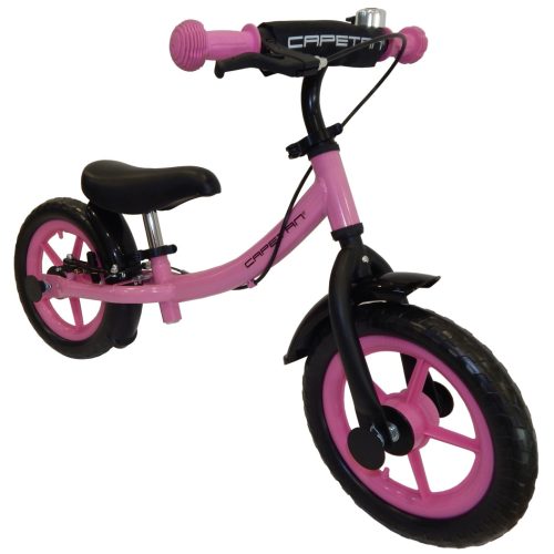 Capetan® Sirius Premium Line Pinkfarbenes mit Bremse versehenes Laufrad mit 12" Rädern mit Schutzblech und Klingel – Kinderfahrrad ohne Pedal