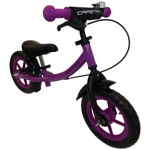 Capetan® Sirius Premium Line lilafarbiges mit Bremse versehenes Laufrad mit 12" Rädern mit Schutzblech und Klingel – Kinderfahrrad ohne Pedal