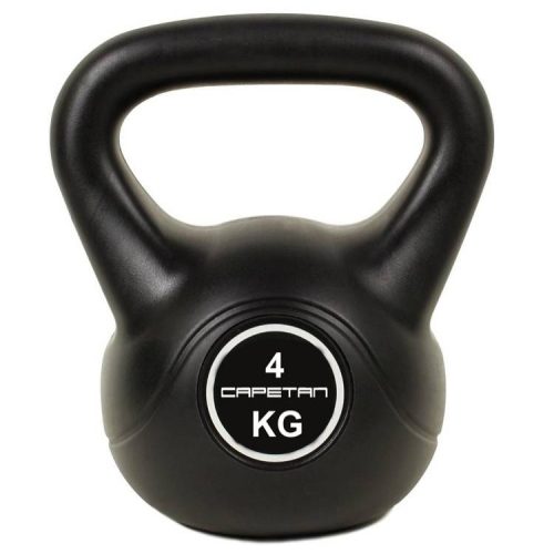 Capetan ® Kettlebell aus Kunststoff, Kugelhantel mit Zement Füllung, Kunststoff Überzug