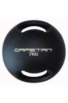 Capetan® Professional Line Dual Grip 7 kg Medizinball aus Gummi mit zwei Griffen (auf Wasser schwimmend) – 7 kg Cross Training Medizinball mit Griffen