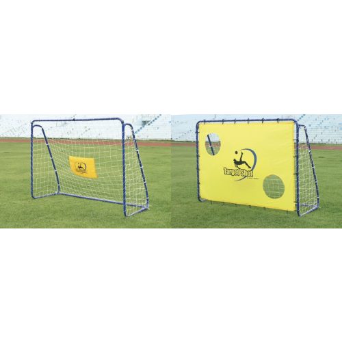 Fußballtor mit Torwand – ein Stück "Target" mobiles Tor, 213 x 152 x 76 cm, Metall, aus 3,8 cm Rohrelementen zusammenstellbar