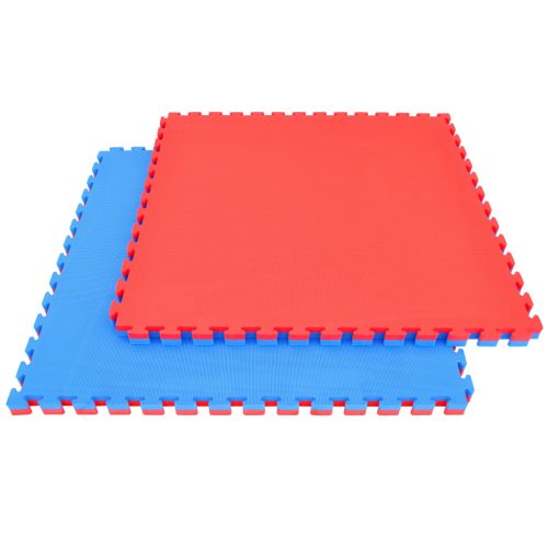 Capetan® Floor Line 100x100x2,5 cm rot-blaue Puzzle-Tatamimatte in einer Ausführung mit 100 kg/m3 hoher Dichte