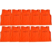   Mannschaftwesten-Set, 10 Stücke, Polyester, neonorange, Größe: 68 x 51 cm